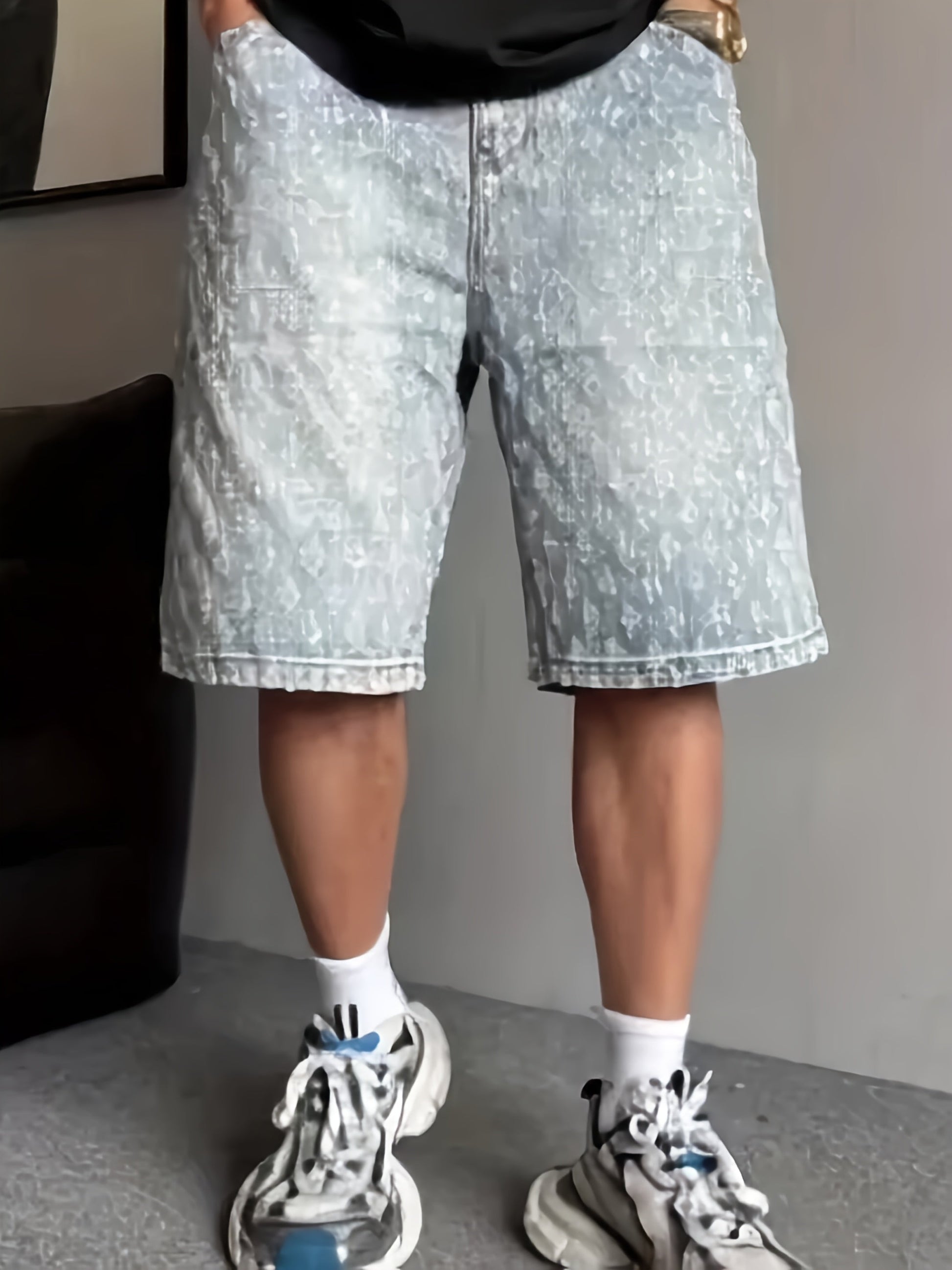 Men's Denim Shorts - Relaxed Fit – Light Blue – view 9