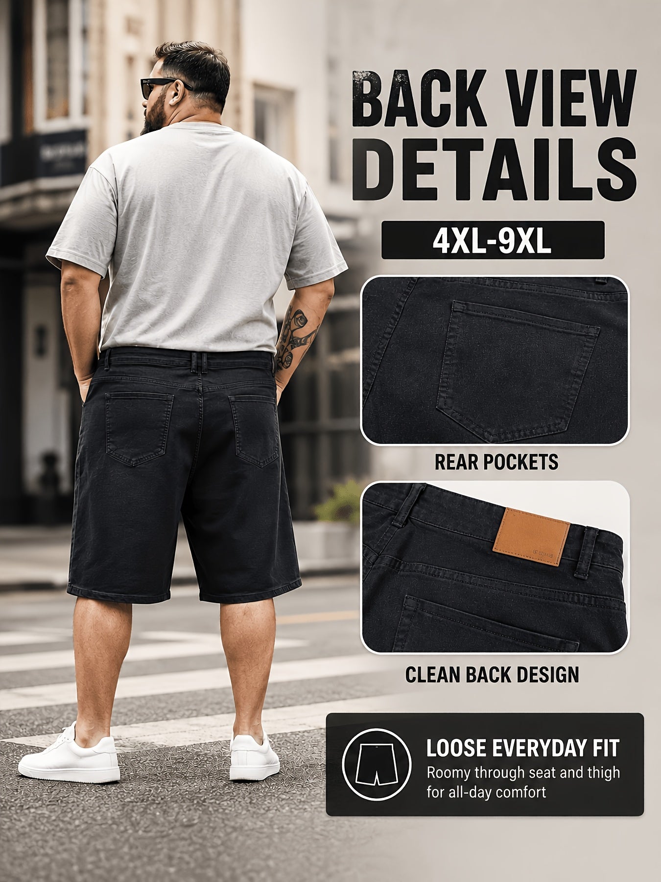 Men's Denim Shorts - Relaxed Fit With Pockets – view 3