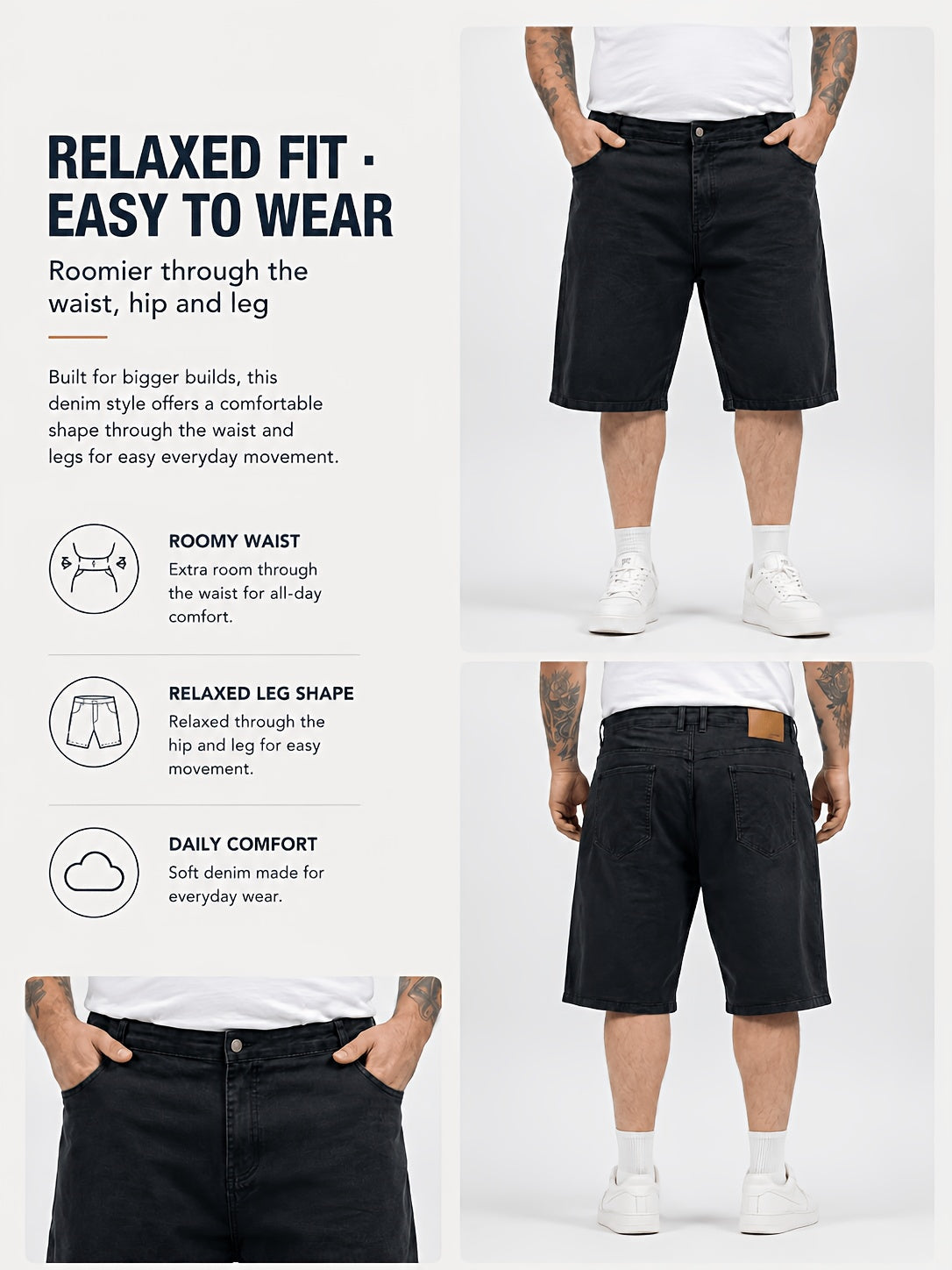 Men's Denim Shorts - Relaxed Fit With Pockets – view 5