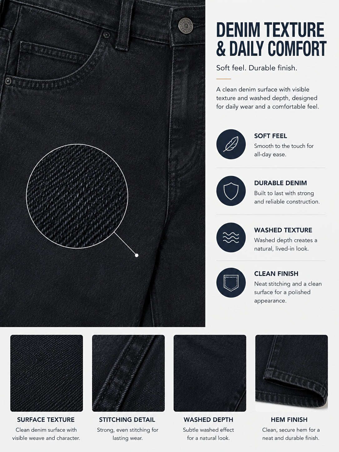 Men's Denim Shorts - Relaxed Fit With Pockets – view 7