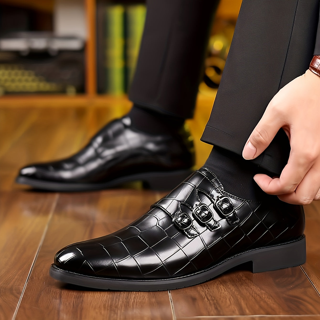 Men's Dress Shoes & Oxfords - Everyday Comfort & Durable Sole – Blue / Dark Brown – view 3