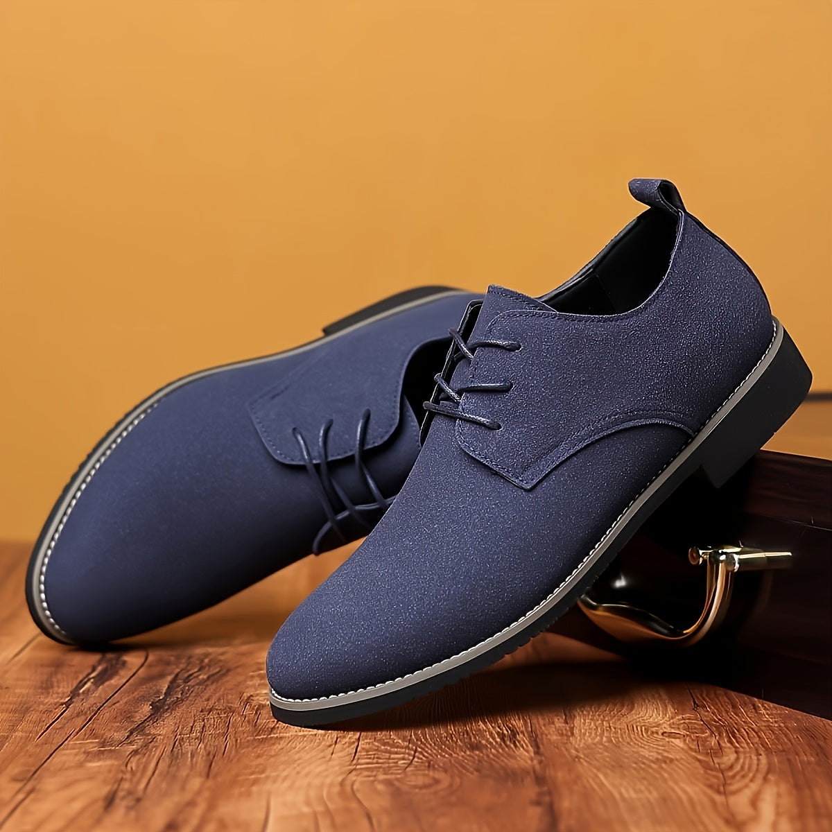 Men's Dress Shoes & Oxfords - Non-Slip Sole Lace-Up for Outdoor & – Blue option – view 2