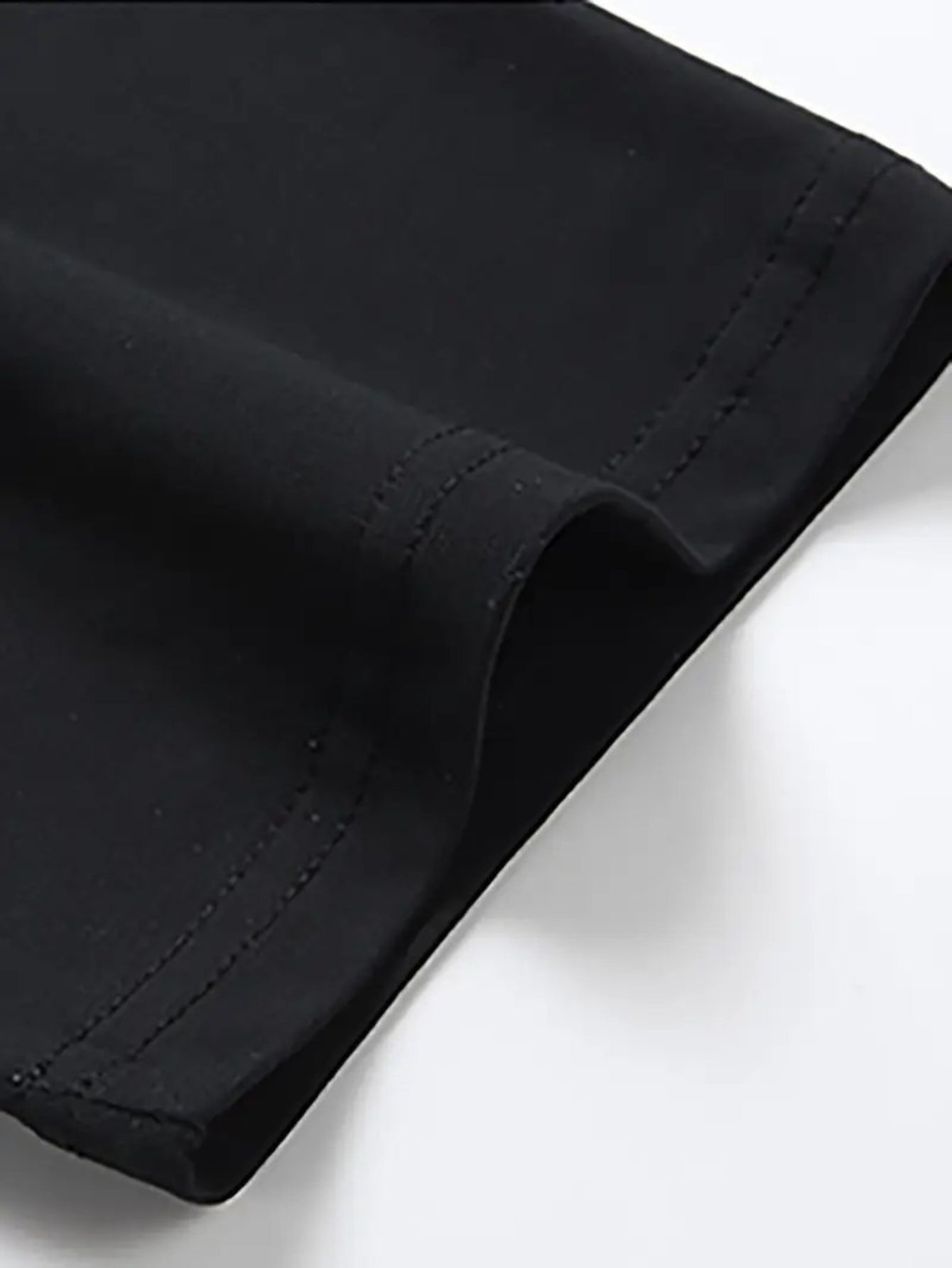 Men's Essential T-Shirt - Crew Neck Short Sleeve – Black detail view