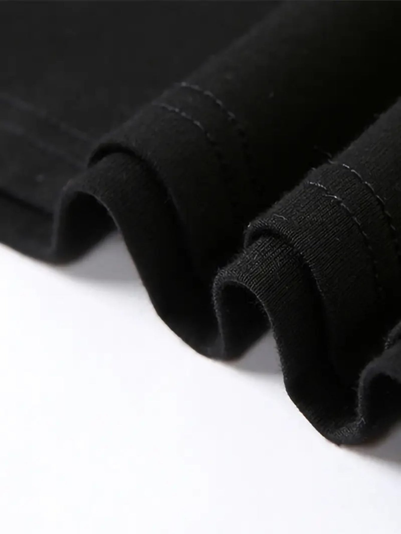 Men's Essential T-Shirt - Crew Neck Short Sleeve – Black detail view