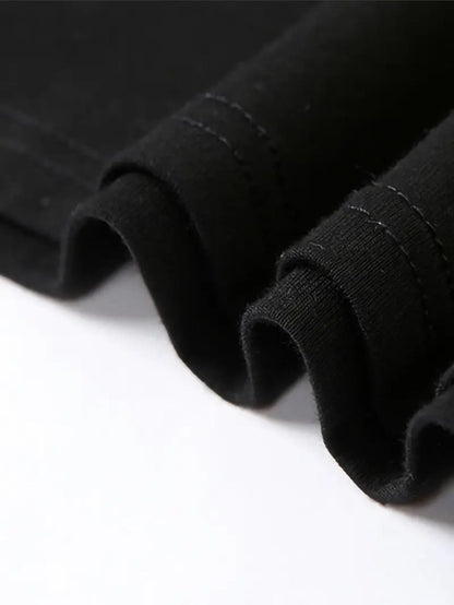 Men's Essential T-Shirt - Crew Neck Short Sleeve – Black detail view