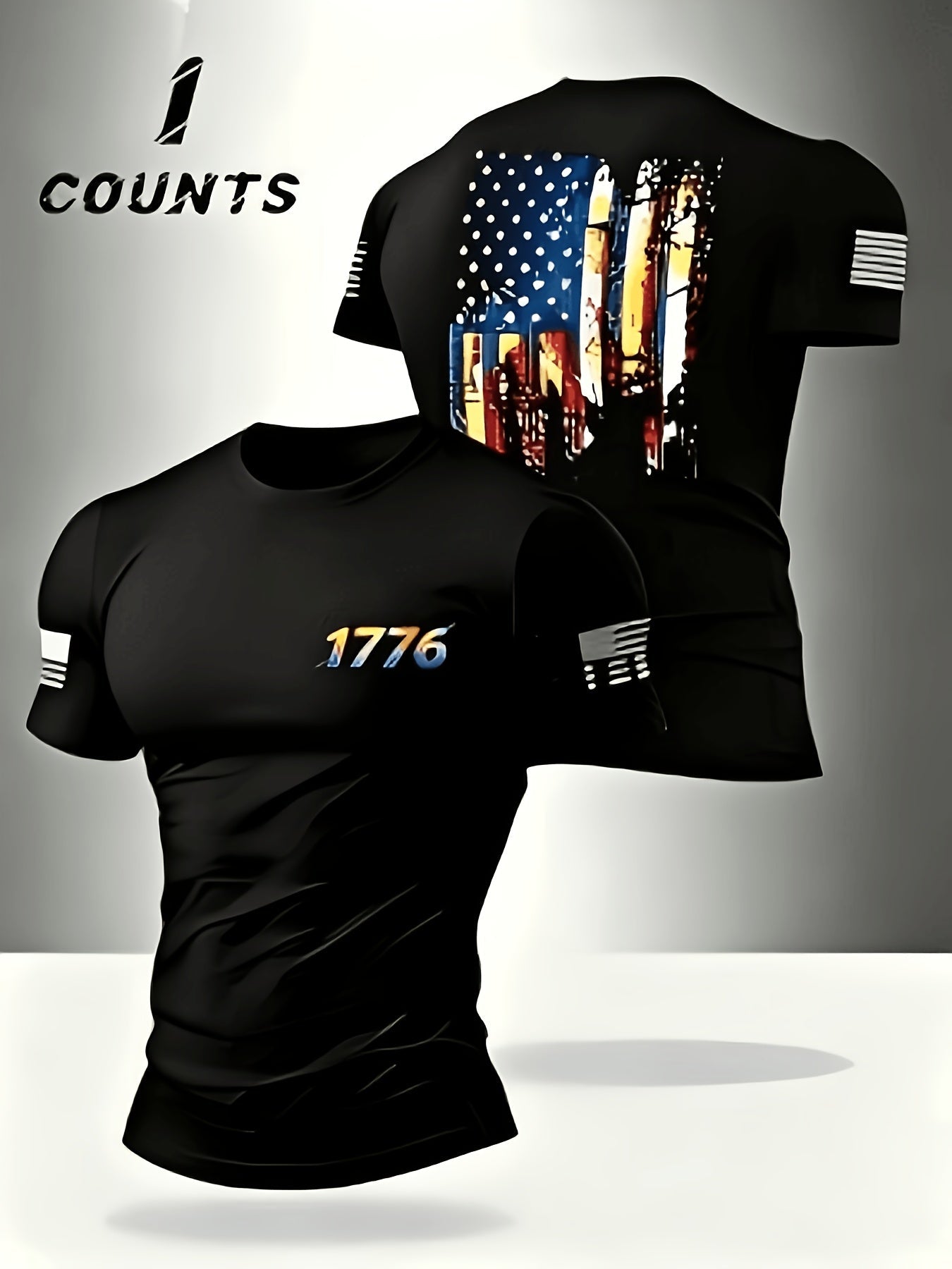 Men's Essential T-Shirt - Round Neck Short Sleeve – Black – main product image