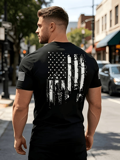 Men's Essential T-Shirt - Round Neck Short Sleeve – Black – view 6