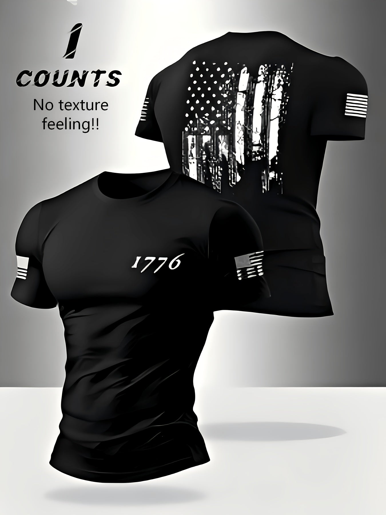 Men's Essential T-Shirt - Round Neck Short Sleeve – Black – Black option – view 3