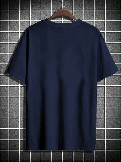 Men's Essential T-Shirt - Round Neck Short Sleeve – Navy Color – view 6