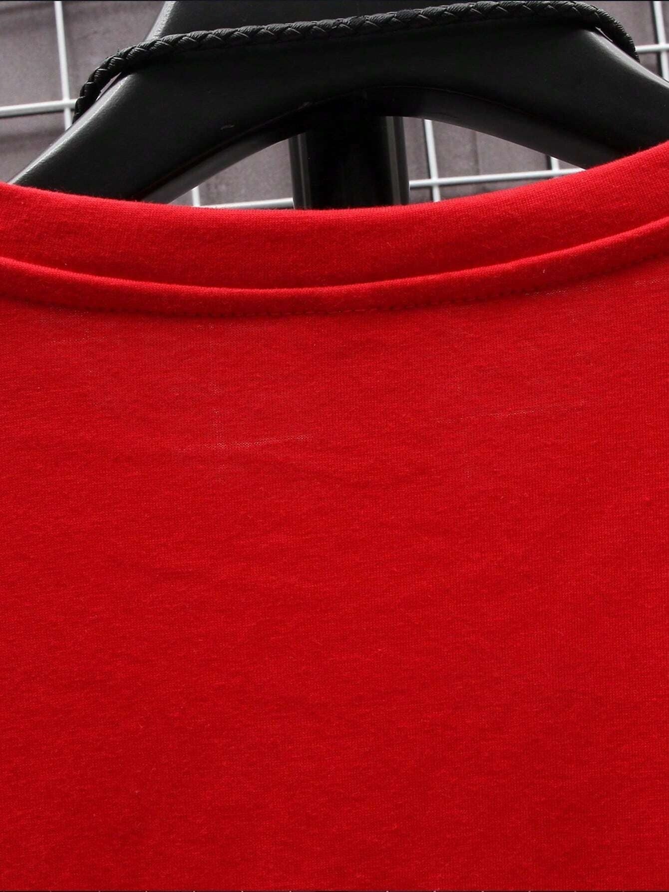 Men's Essential T-Shirt - Round Neck Short Sleeve – Red Colorway 20293 – view 7