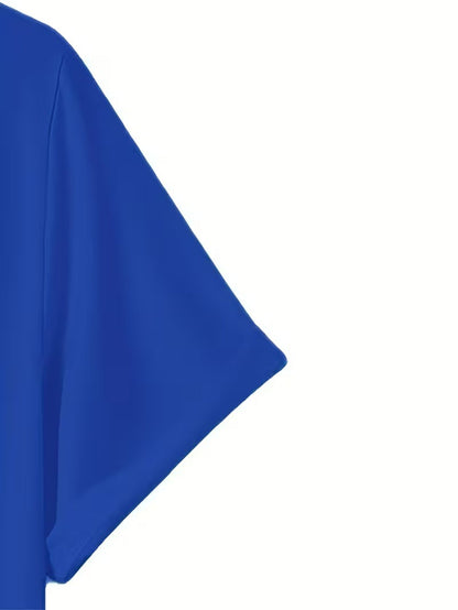 Men's Essential T-Shirt - Round Neck Short Sleeve – Royal Blue – view 6
