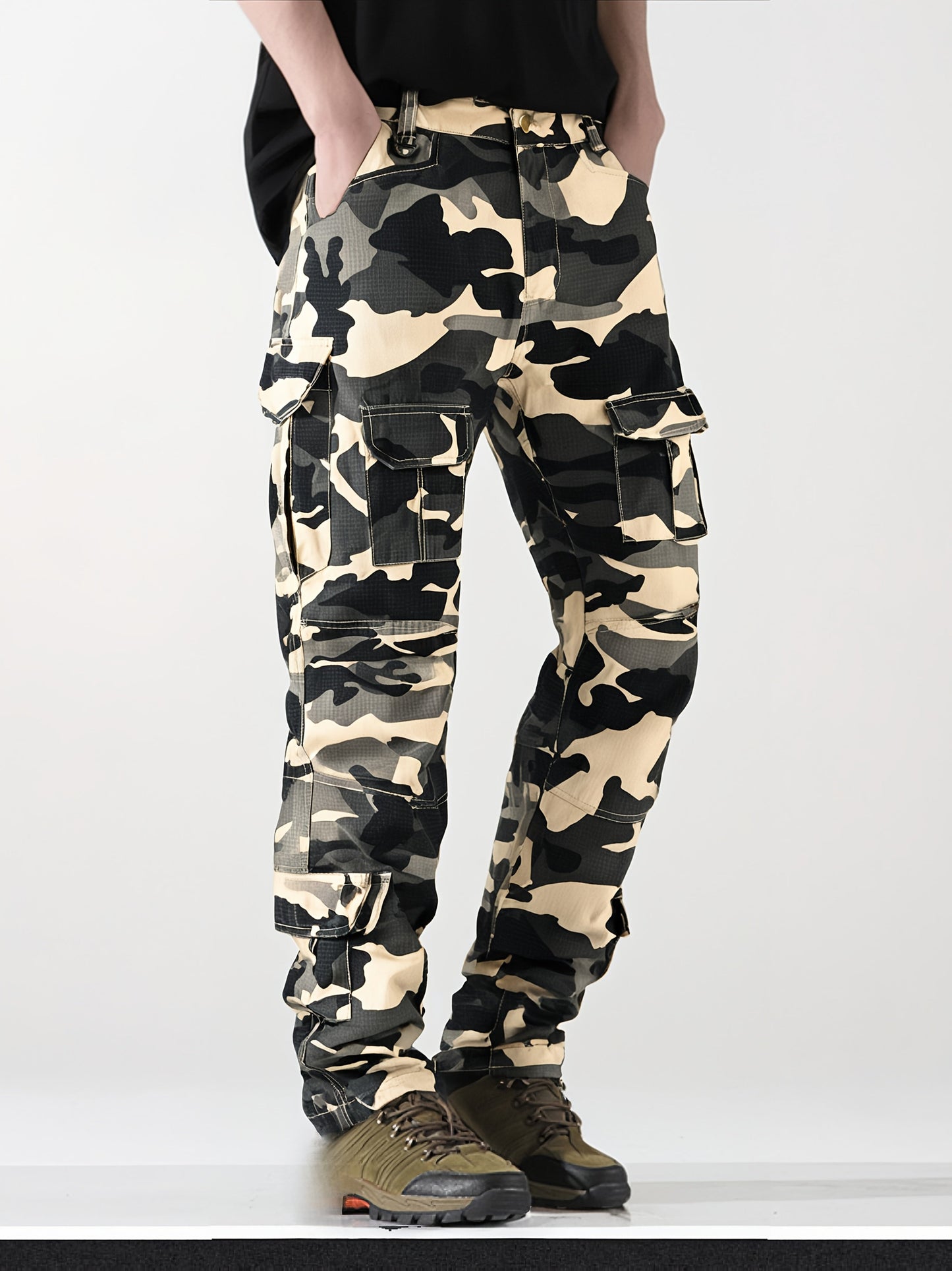 Men's fern green Polyester Printed Cargo Cargo Pants – main product image