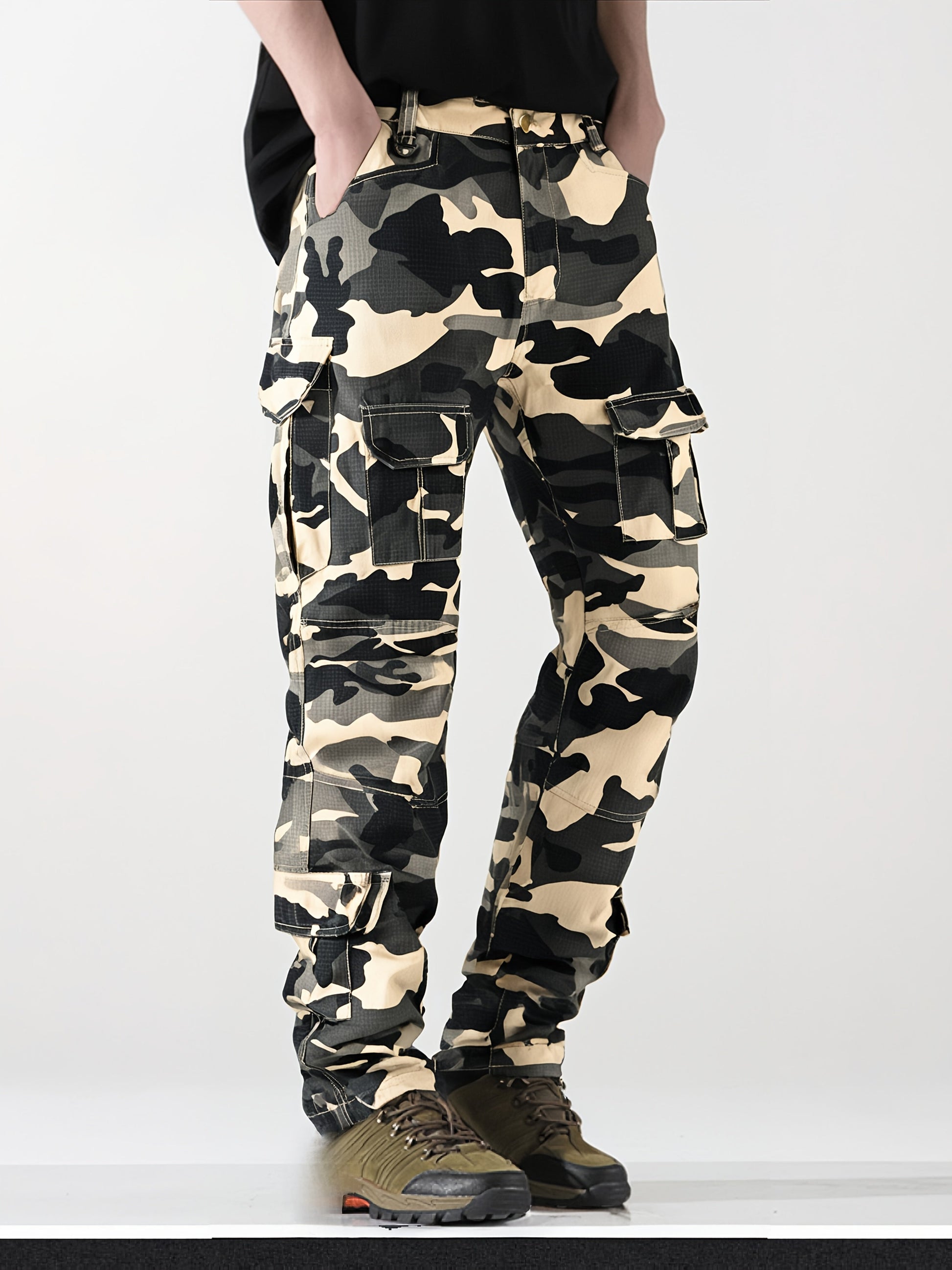 Men's fern green Polyester Printed Cargo Cargo Pants – main product image