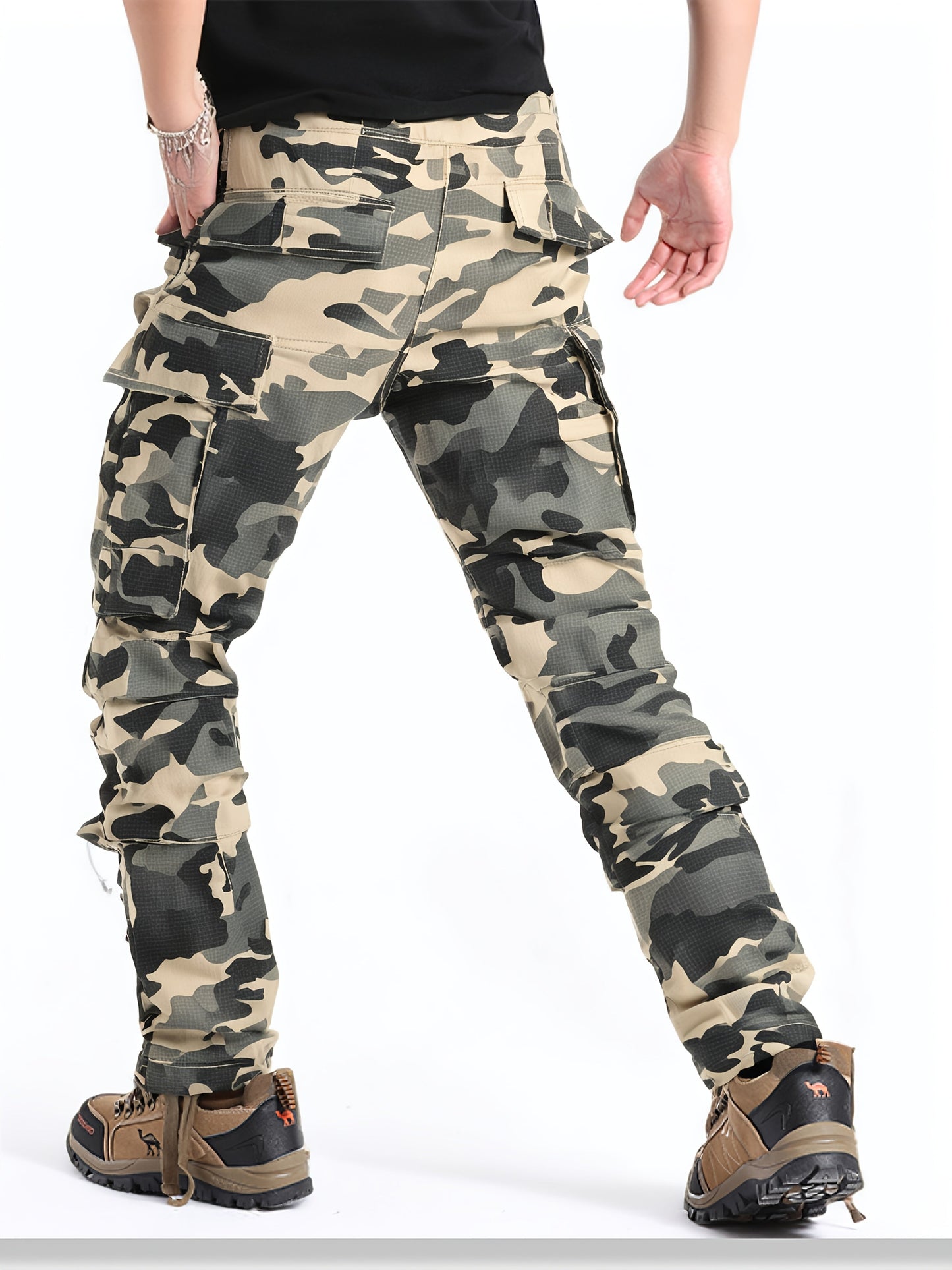 Men's fern green Polyester Printed Cargo Cargo Pants – view 4