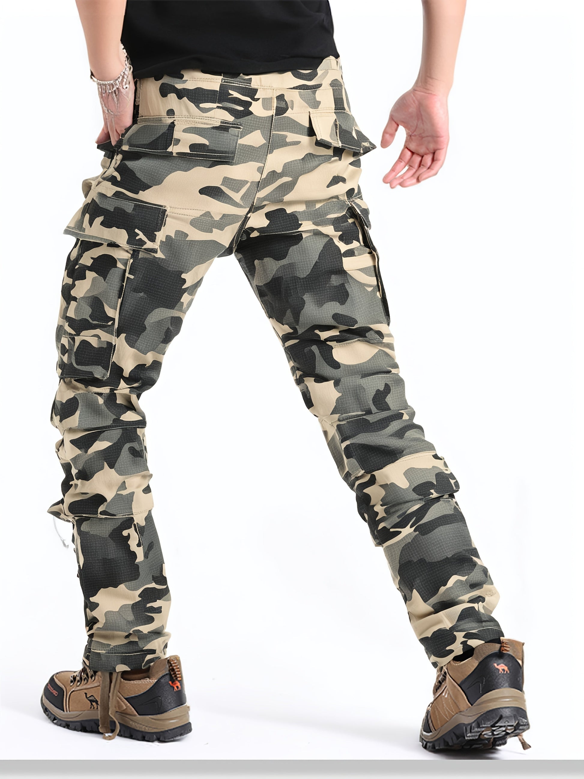 Men's fern green Polyester Printed Cargo Cargo Pants – view 4