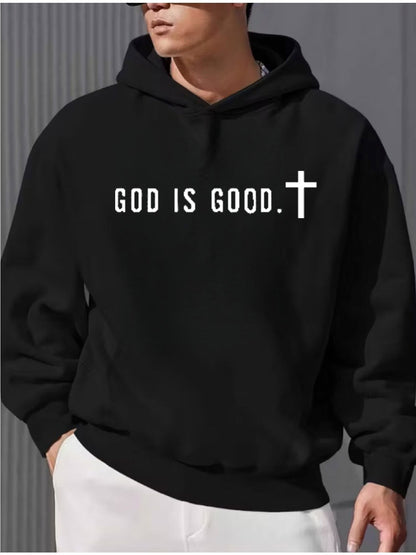 Men's Festive Graphic Hoodie - Loose Fit Holiday Print – view 7