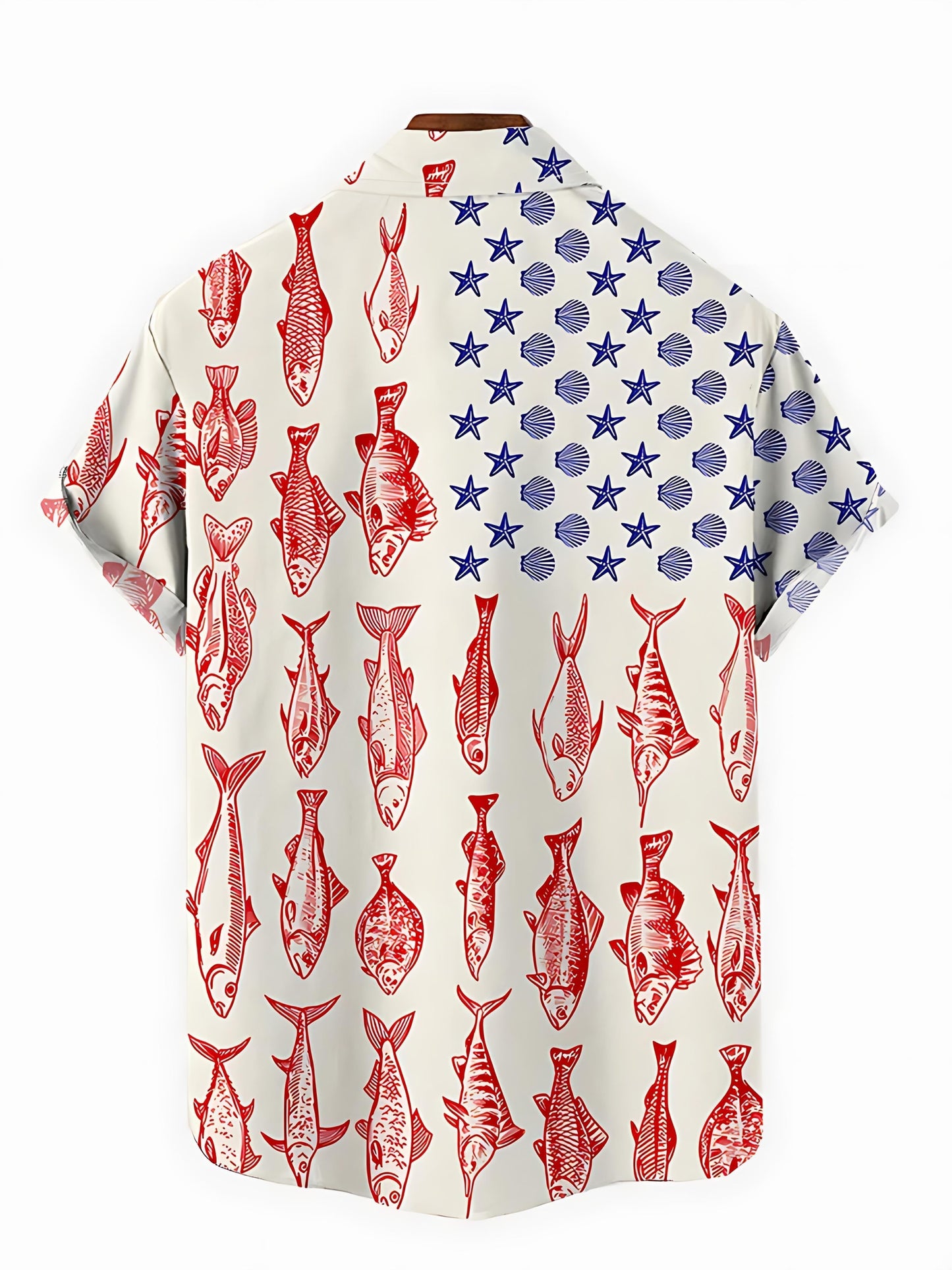 Men's Fishing Shirt – American Flag Fish Button Up – view 5