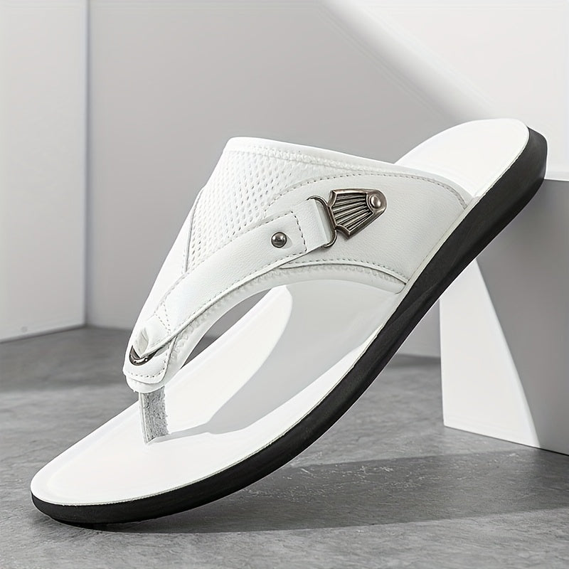 Men's Flip Flops - Breathable Mesh Lightweight for Beach & Water – White option – main product image