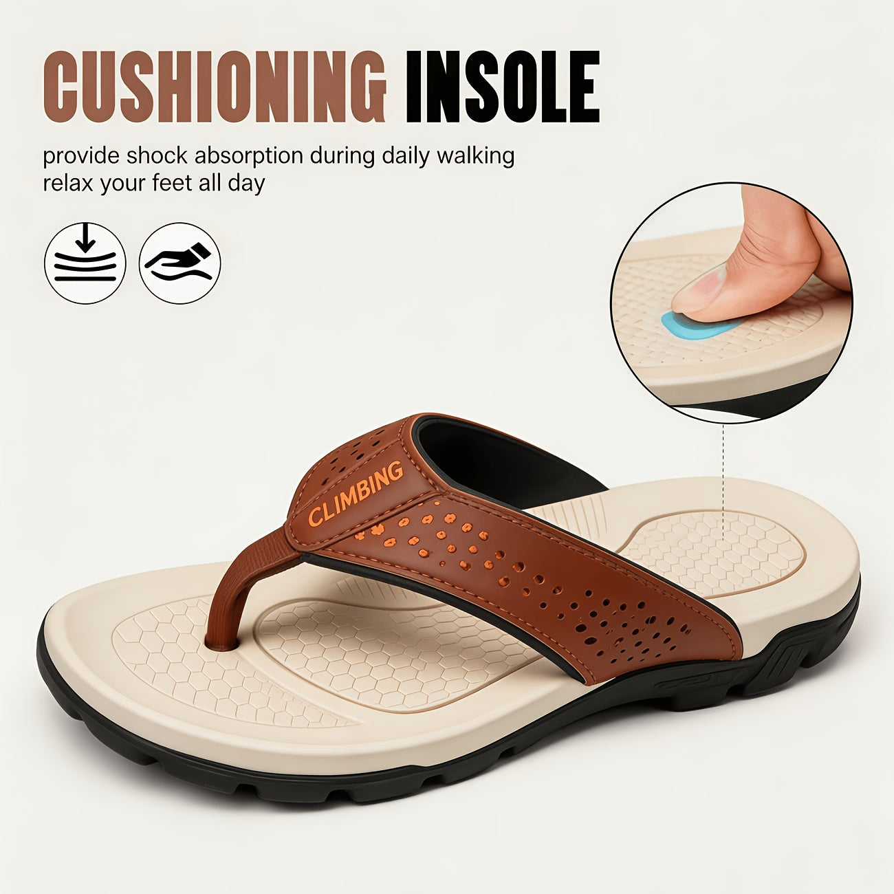 Men's Flip Flops - Quick Dry Non-Slip Sole for Beach & Water – view 6