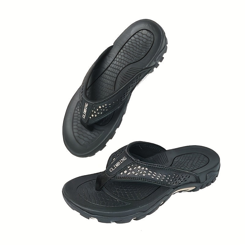 Men's Flip Flops - Quick Dry Non-Slip Sole for Beach & Water – Black option – view 2