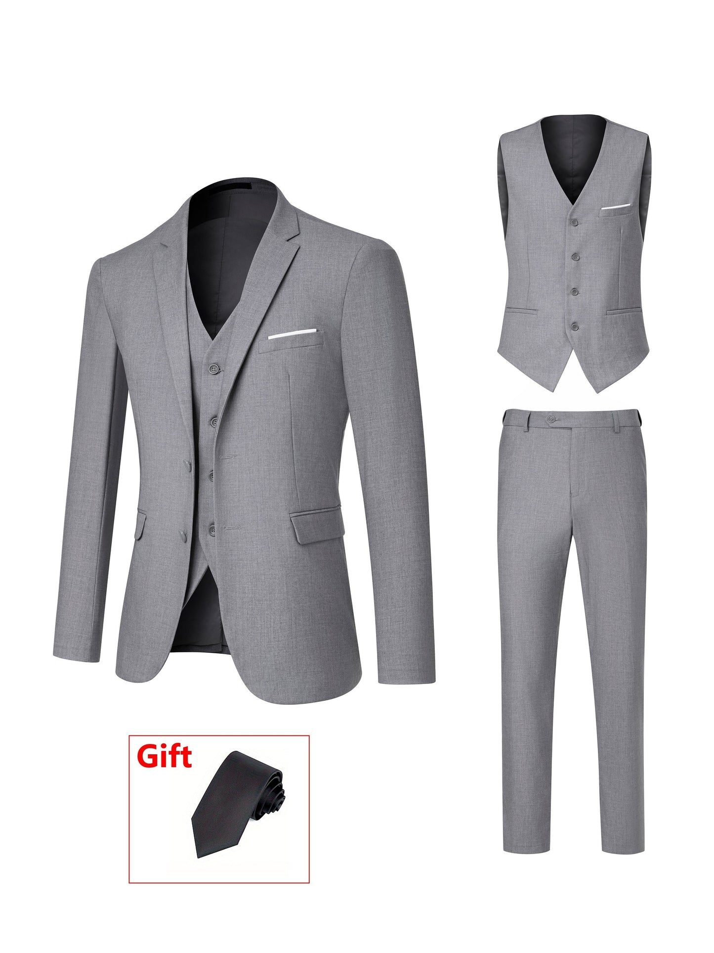 Men's Formal Suit Set - Monogram Print – Blue option – main product image