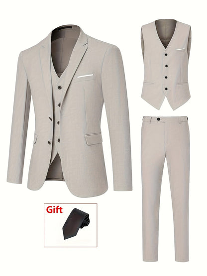 Men's Formal Suit Set - Monogram Print – Blue option – view 2