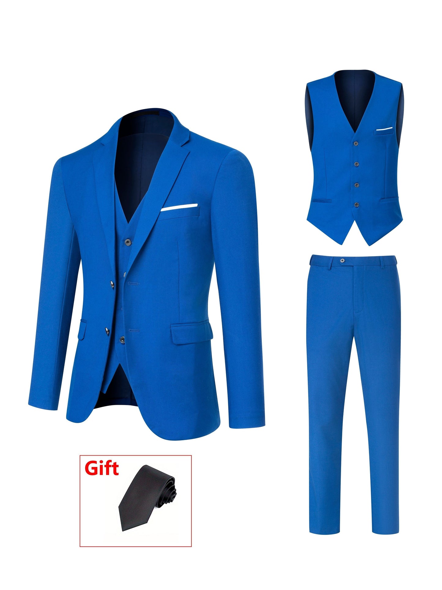 Men's Formal Suit Set - Monogram Print – Blue option – view 4