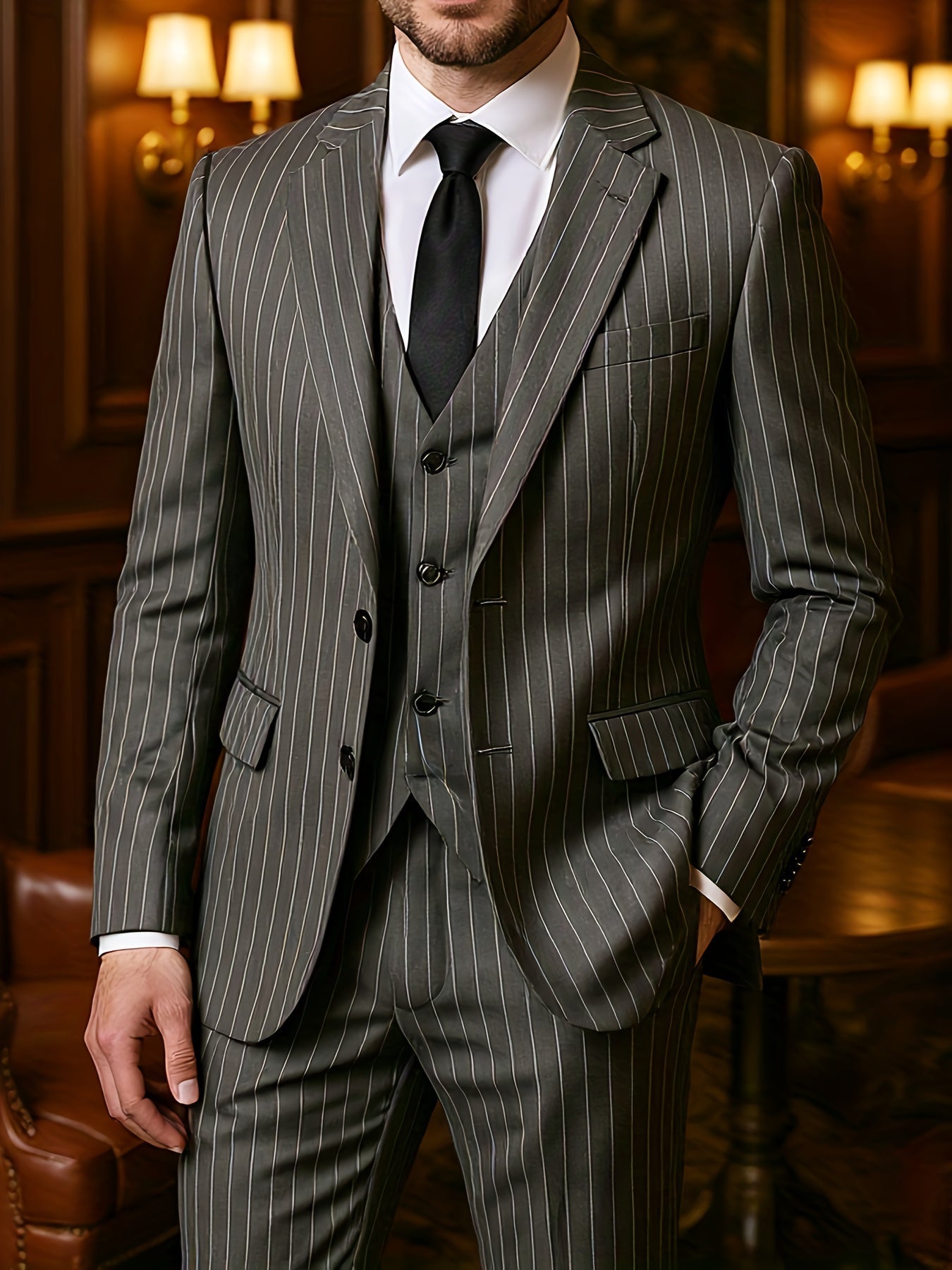 Men's Formal Suit Set - Striped – view 16