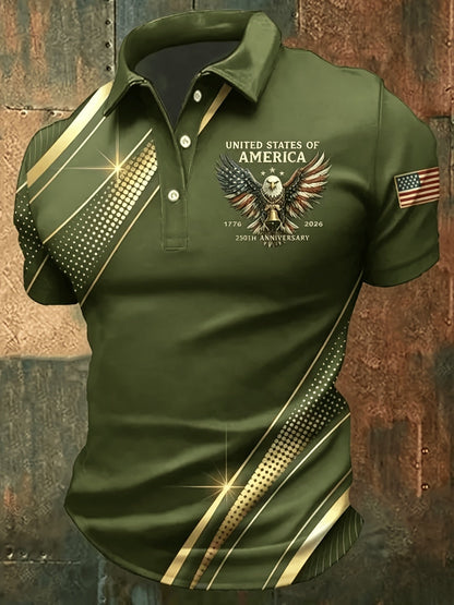 Men's Graphic Print Polo Shirt - Collared Short Sleeve – Sizes 0XL–6XL – view 2