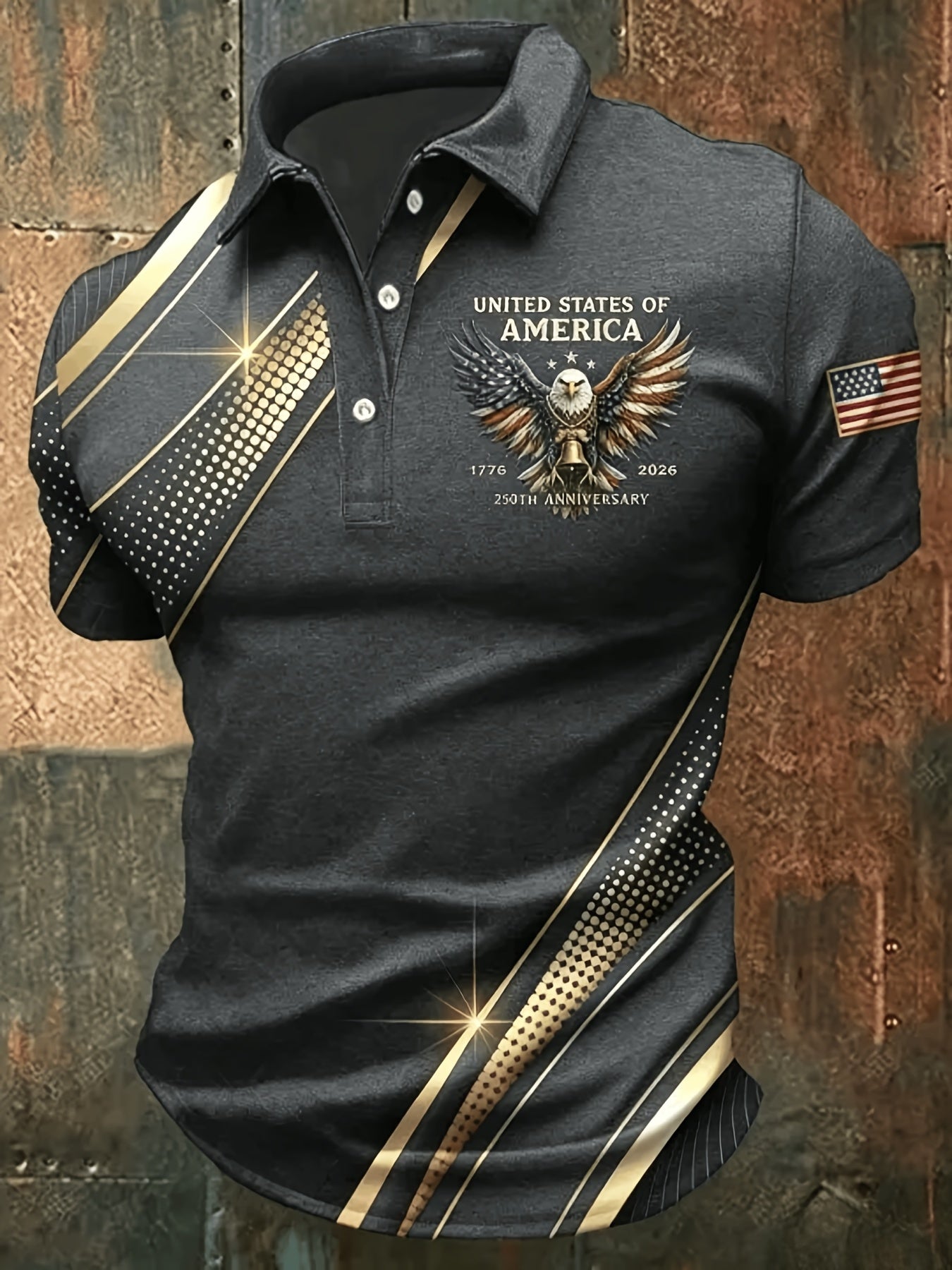 Men's Graphic Print Polo Shirt - Collared Short Sleeve – Sizes 0XL–6XL – view 4