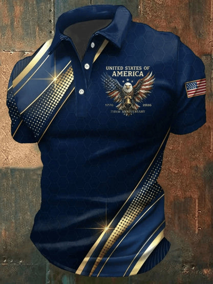 Men's Graphic Print Polo Shirt - Collared Short Sleeve – Sizes 0XL–6XL – view 33