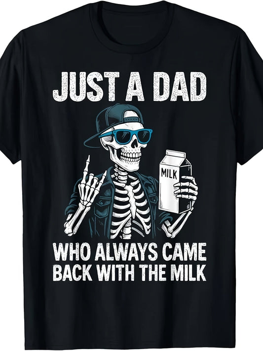 Men's Graphic Print T-Shirt - Classic Neck Short Sleeve – Black – main product image