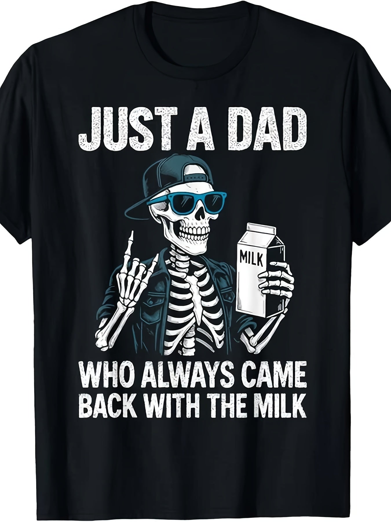 Men's Graphic Print T-Shirt - Classic Neck Short Sleeve – Black – view 12