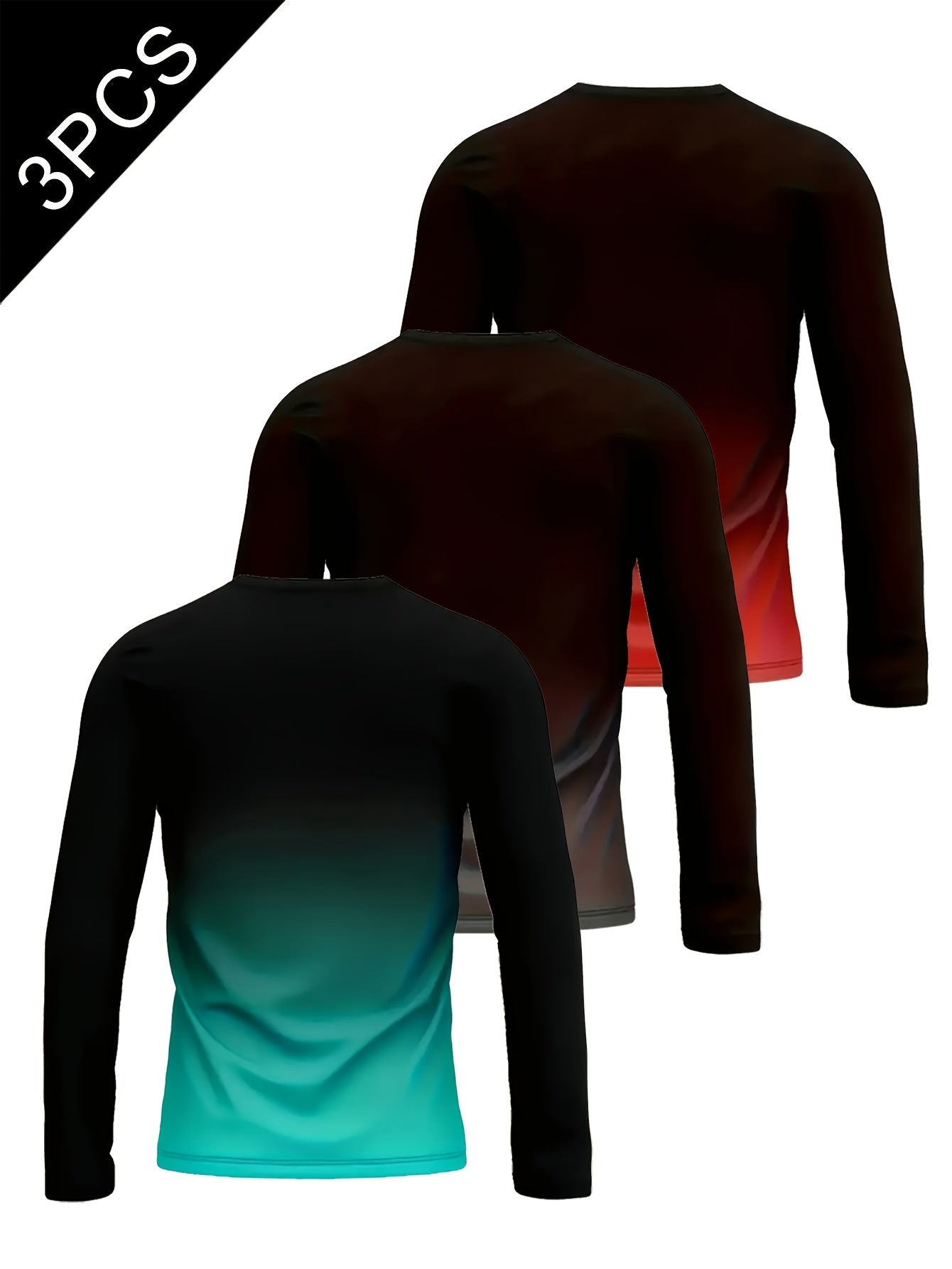 Men's Graphic Print T-Shirt - Crew Neck Long Sleeve – view 2