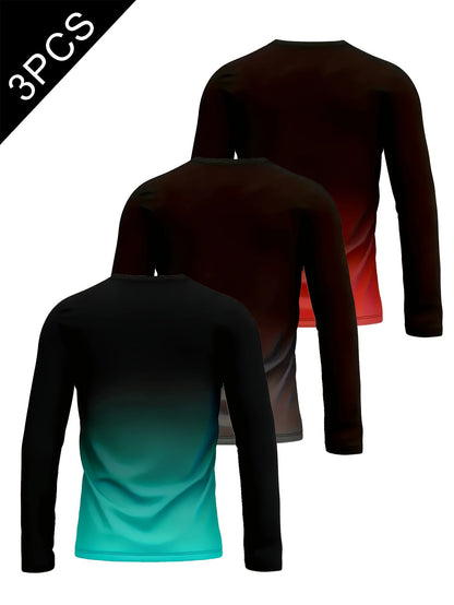 Men's Graphic Print T-Shirt - Crew Neck Long Sleeve – view 2
