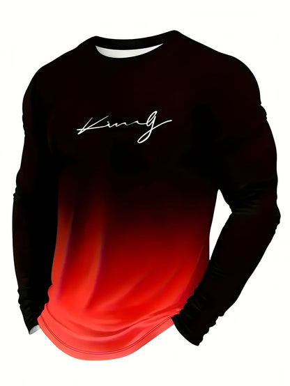 Men's Graphic Print T-Shirt - Crew Neck Long Sleeve – view 7