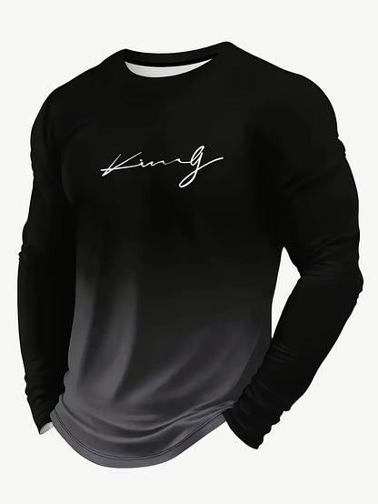 Men's Graphic Print T-Shirt - Crew Neck Long Sleeve – view 8
