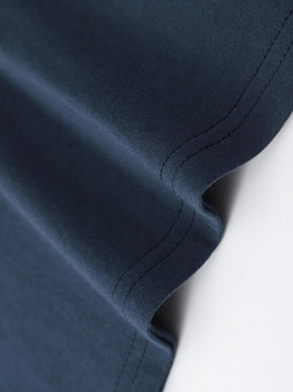 Men's Graphic Print T-Shirt - Crew Neck Short Sleeve – Navy Color – view 12