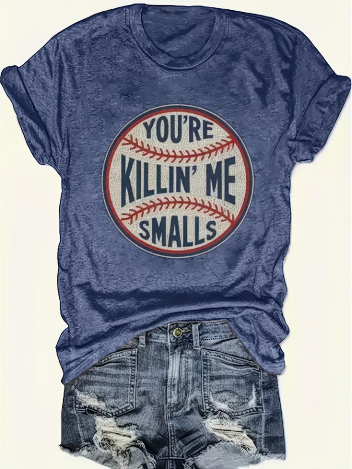 Men's Graphic Print T-Shirt - Crew Neck Short Sleeve – Navy Color – view 13
