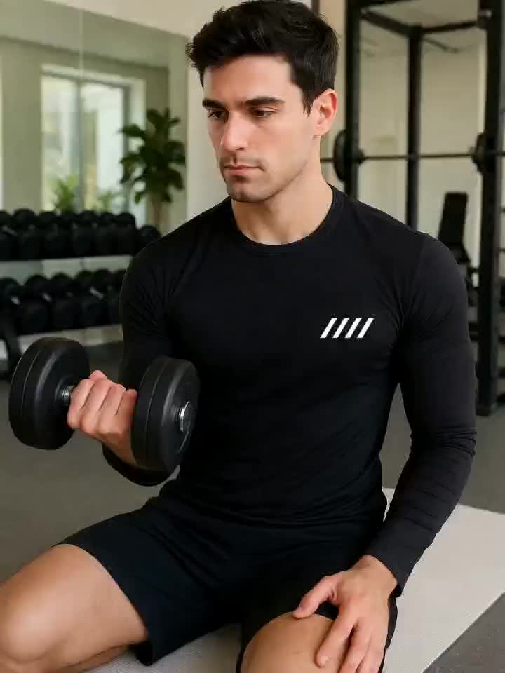 Men's Graphic T-Shirt - Crew Neck Long Sleeve detail view
