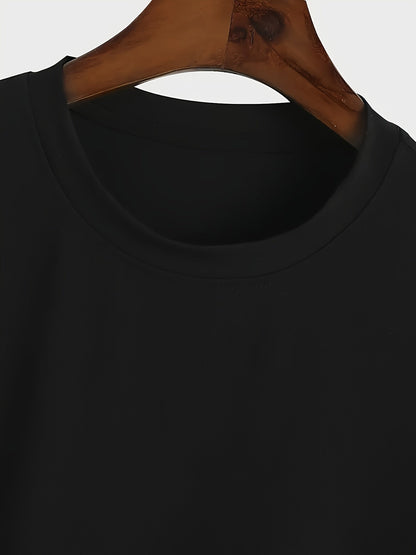Men's Graphic T-Shirt - Crew Neck Short Sleeve – Black Graphic Design 09477 – view 4