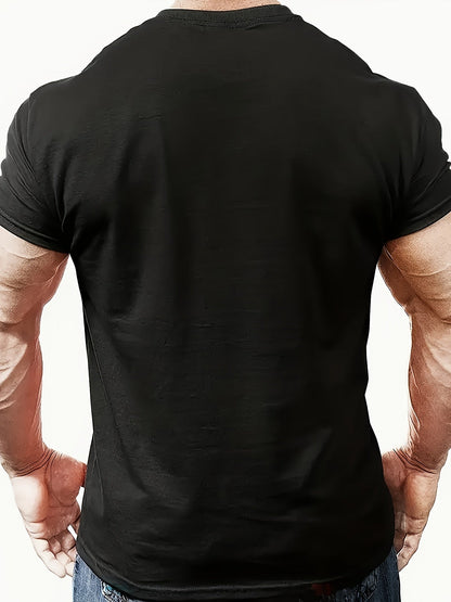 Men's Graphic T-Shirt - Crew Neck Short Sleeve – Black Graphic Design 09477 – view 7