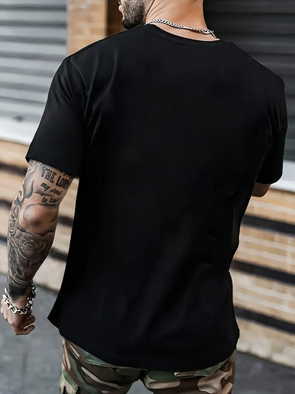 Men's Graphic T-Shirt - Crew Neck Short Sleeve – Black Graphic Design 09477 – view 8
