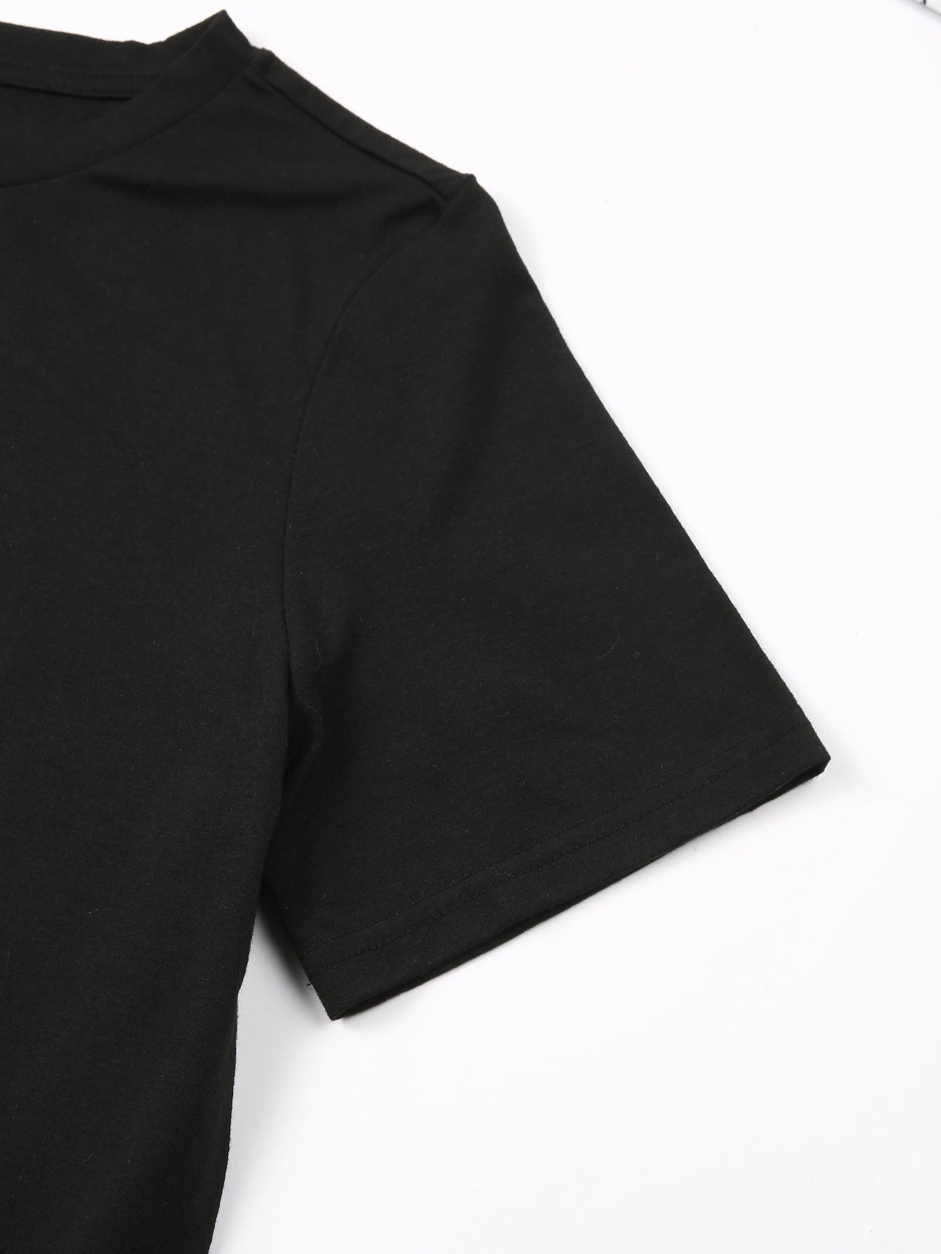 Men's Graphic T-Shirt - Crew Neck Short Sleeve – Black Polyester Printed – view 4