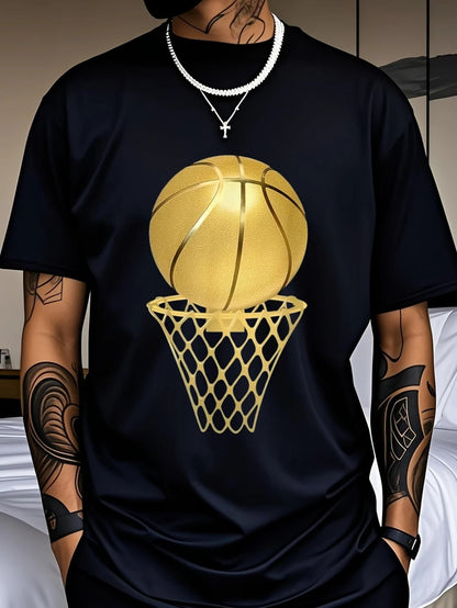 Men's Graphic T-Shirt - Crew Neck Short Sleeve – Black Polyester Printed – Black option – view 2