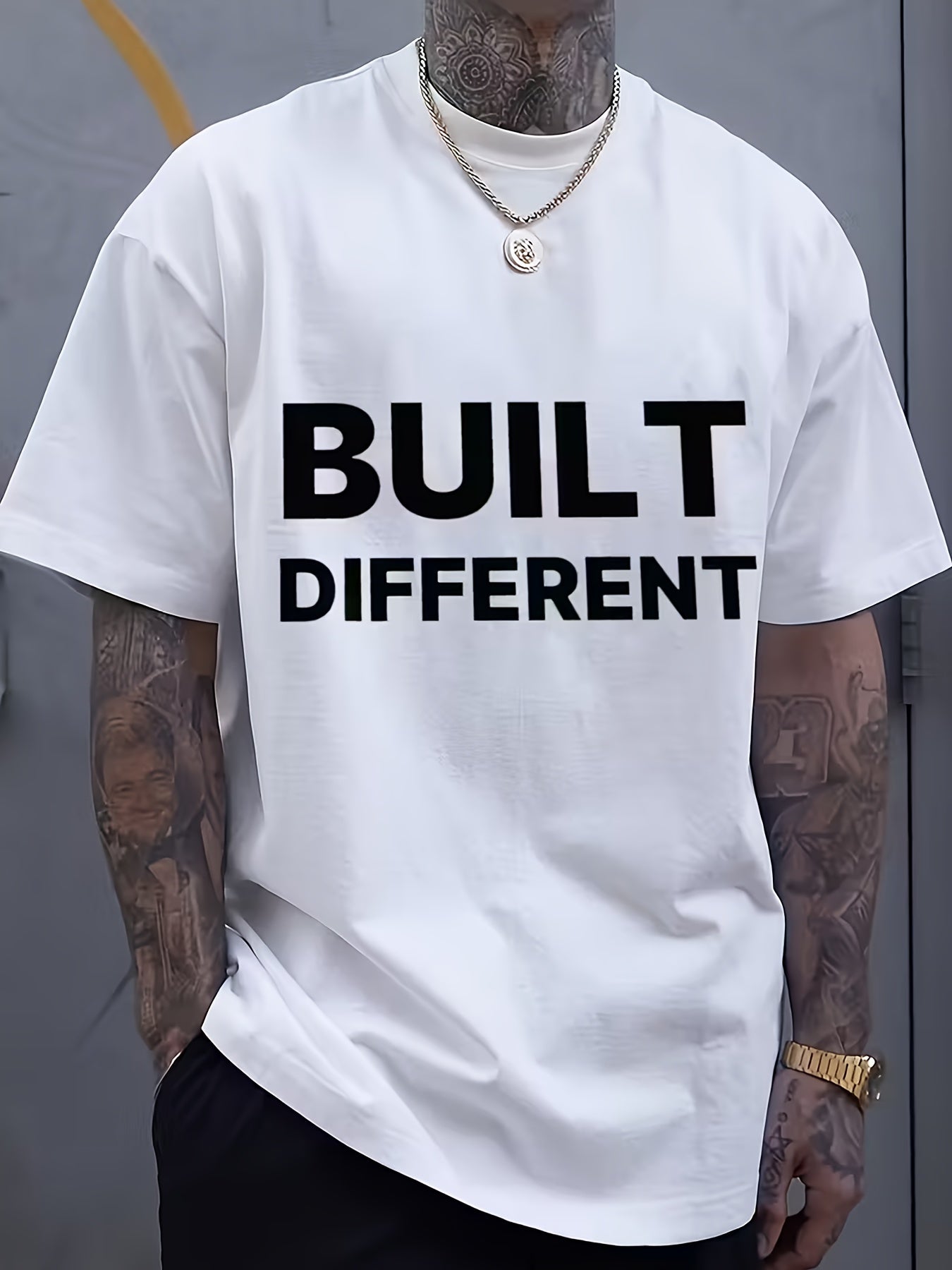 Men's Graphic T-Shirt - Crew Neck Short Sleeve – Relaxed fit – White option – main product image
