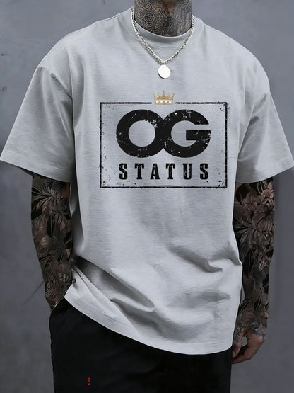 Men's Graphic T-Shirt - Crew Neck Short Sleeve – Sizes 0XL–4XL – Grey option – view 4