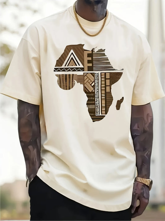 Men's Graphic T-Shirt - Round Neck Short Sleeve – Apricot – Apricot option – main product image