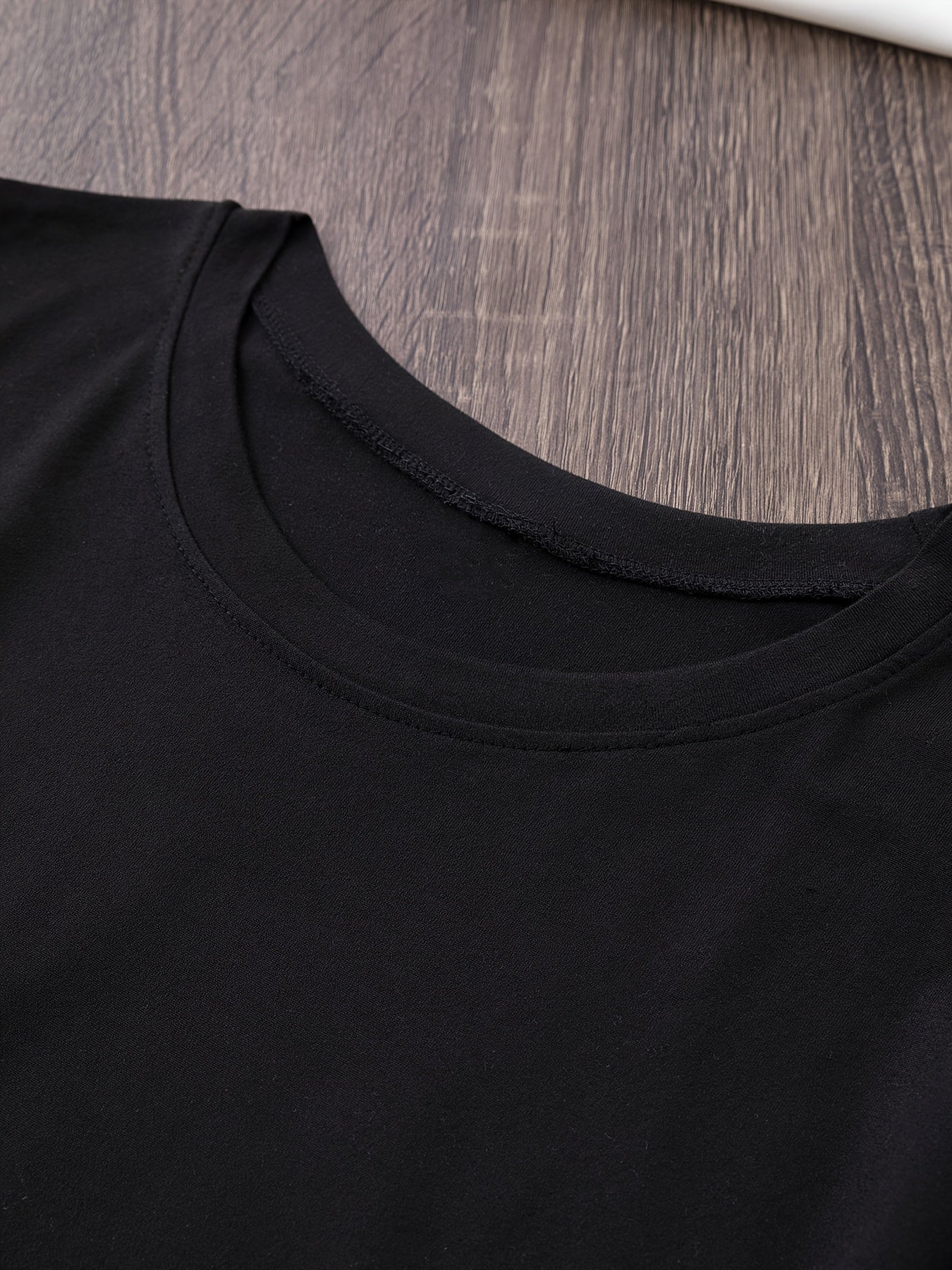 Men's Graphic T-Shirt - Round Neck Short Sleeve – Black Cotton Printed – view 9