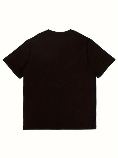 Men's Graphic T-Shirt - Round Neck Short Sleeve – Black Knit Short-Sleeve – view 2
